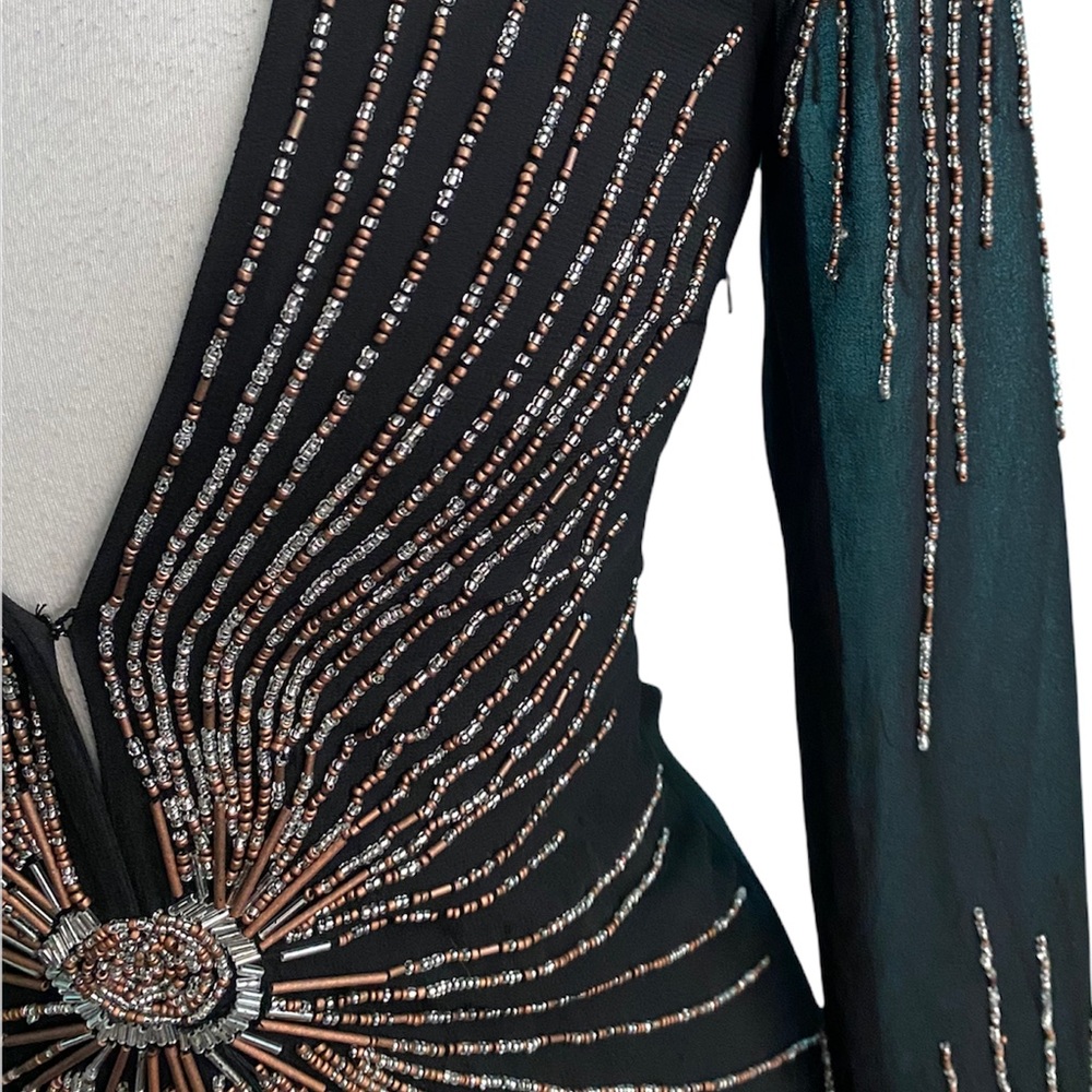 Nasty Gal studio beaded jumpsuit long sleeve sz-4 - Picture 5 of 6